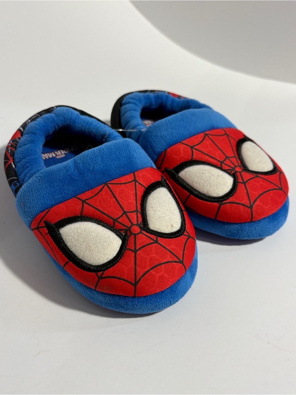 MARVEL Spider-Man Toddler Boys A-Line Plush Bedroom House Slippers Shoes Sz 7-8